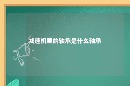 减速机里的轴承是什么轴承 